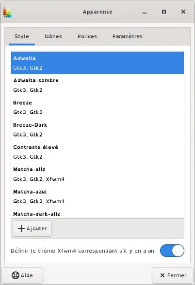 xfce4.parametres.apparence